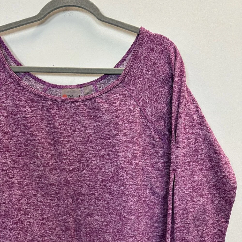 Zella Long Sleeved Workout Shirt Boatneck Thumb Holes Large